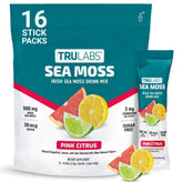 TRULABS empaque frontal Pink Citrus mostrando 16 sobres y beneficio de conveniencia