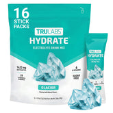 TRULABS empaque frontal mostrando sobres y beneficios de hidratación