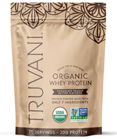 Truvani envase frontal Chocolate Peanut Butter mostrando la marca y beneficio proteína limpia
