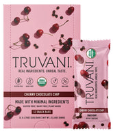 Truvani embalaje frontal cherry chocolate chip muestra diseño y conveniencia