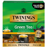 Twinings frente del empaque mostrando 100 bolsitas y beneficio de conveniencia
