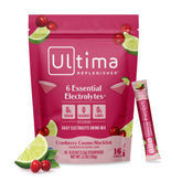 Ultima Replenisher frontal del paquete mostrando sabor Cranberry Cosmo y beneficios