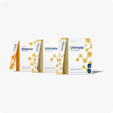 UNICITY pack frontal mostrando Balance y UNIMATE, conveniencia diaria