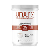 Unjury envase frontal Beef and Herb mostrando etiqueta y beneficios