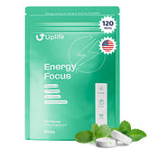 Uplife empacado frontal mostrando etiqueta y cantidad 120ct, ventaja portátil