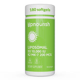 UpNourish frasco delantero con cápsulas mini, facilita la suplementación diaria