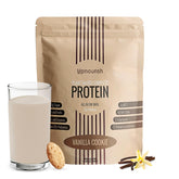 UpNourish envase delantero Vanilla Cookie mostrando beneficios y diseño