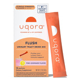 Uqora Flush empaque frontal mostrando el diseño y beneficios visibles