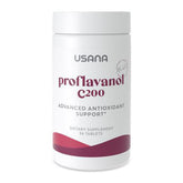 USANA frasco Proflavanol C200 frente mostrando envase y beneficio antioxidante