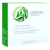 USANA frontal del paquete mostrando 14 sobres y beneficios prácticos