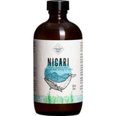 Vancouver Island Sea Salt nigari frente de empaque, presentación clara y concentrada
