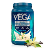 Vega bote frontal Crema Vainilla mostrando etiqueta y beneficios