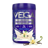 Vega envase frontal de Protein Made Simple Vainilla mostrando diseño y tamaño