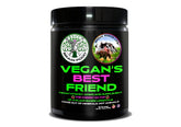 Vegan Brain Food frasco frente mostrando diseño y conveniencia