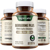 Vegan Labs frasco frontal mostrando etiqueta clara y beneficios