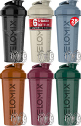 VELOMIX pack de seis botellas 28 oz mostrando colores y tamaño, solución práctica
