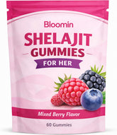 velura frasco delantero de Bloomin Shilajit Gummies para identificar producto y presentación