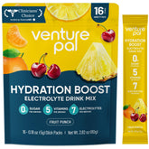Venture Pal frente del paquete mostrando sobres y beneficios visibles