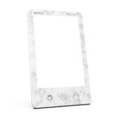 Verilux HappyLight Luxe vista frontal en blanco mármol con diseño elegante y beneficios estéticos