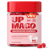 VEV envase frontal claro mostrando 90 gomitas y beneficios visibles