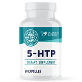 Vimergy 5‑HTP frente del envase mostrando diseño y cantidad 60 cápsulas, beneficio claridad de información