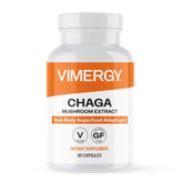 Vimergy chaga imagen frontal del empaque mostrando etiqueta clara y beneficios