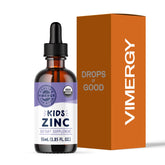 Vimergy frasco frontal del zinc líquido para niños, presentación clara y orgánica