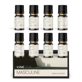 VINEVIDA set frente mostrando ocho botellas y beneficios aromáticos
