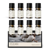 VINEVIDA frascos frente del paquete mostrando las ocho fragancias y beneficio de variedad
