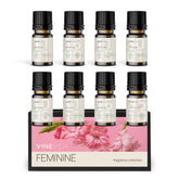 VINEVIDA embalaje frontal con ocho fragancias mostrando variedad aromática