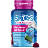 VITABURST Smurfs frente del envase mostrando 60 gomitas y beneficios