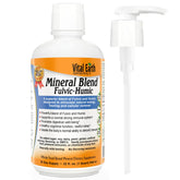 Vital Earth Minerals botella frontal mostrando diseño y beneficios visibles