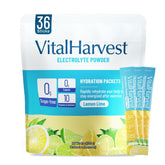 VitalHarvest Endure frente del empaque mostrando 36 sobres, fácil transporte