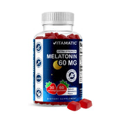 Vitamatic frasco frontal mostrando 60 gominolas y etiqueta clara