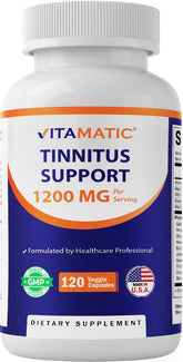 Vitamatic frasco frontal mostrando etiqueta clara y beneficio auditivo
