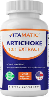 Vitamatic frasco frontal mostrando 240 cápsulas y etiqueta clara