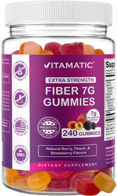 Vitamatic frasco frontal mostrando 240 gominolas y conveniencia