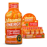 Vitamin Energy frontal del envase mostrando sabor Orange Tango y beneficio energía prolongada