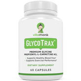 VitaMonk GlycoTrax frontal del envase mostrando etiqueta y beneficio claro