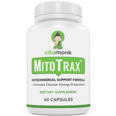 VitaMonk MitoTrax frente del bote mostrando diseño y dosis fácil
