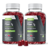 Viteey frasco frente mostrando las 90 gomitas para fácil almacenamiento
