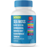 Viteey envase frontal de Sea Moss Capsules mostrando presentación clara