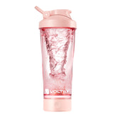 VOLTRX VortexBoost vista frontal rosa, diseño portátil y mezcla rápida
