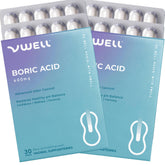 VWELL paquete frontal mostrando 60 supositorios para control del pH