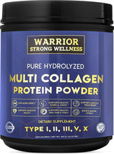 Warrior Strong Wellness frente del empaque mostrando la marca y la presentación, ideal para identificar el producto