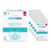 WaterWipes frente del empaque mostrando packs y beneficio higiene segura