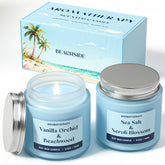 Waxcanpy pack frontal de dos velas veraniegas mostrando diseño elegante y decorativo
