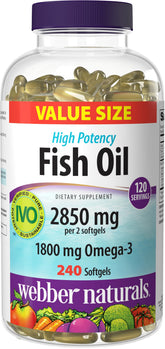 Webber Naturals frasco frontal mostrando etiqueta y cantidad