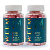 WEEM frasco frontal con gominolas veganas mostrando etiqueta clara y beneficios