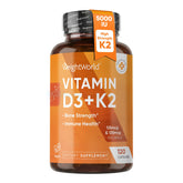 WeightWorld frasco frontal mostrando D3 K2 y beneficio de absorción
